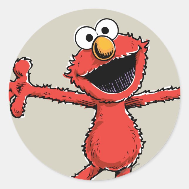 Vintag Elmo Runder Aufkleber (Vorderseite)