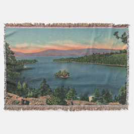 Vintag Emerald Bay Lake Tahoe Throw Blanket Decke