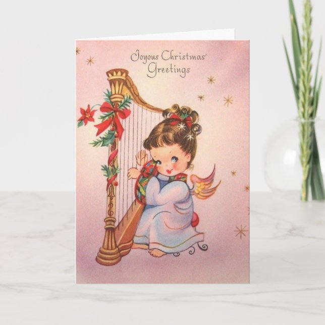 Vintag - Engel's Joyous Christmas Gruß, Karte (Vorderseite)