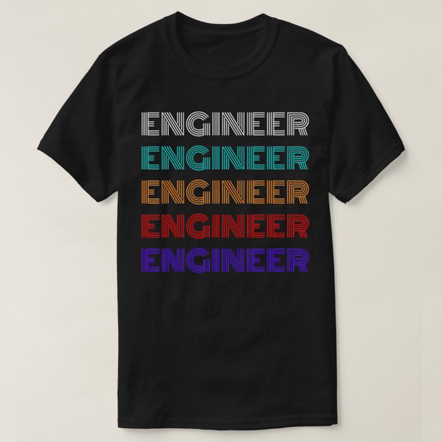 Vintag Engineer Tech coole Staffeltexte Ret. T-Shirt (Design vorne)