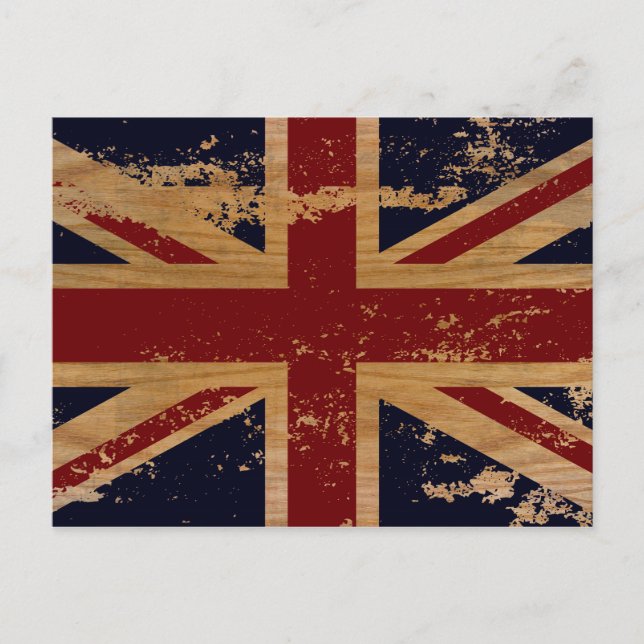 Vintag-England-Flagge 2 Postkarte (Vorderseite)