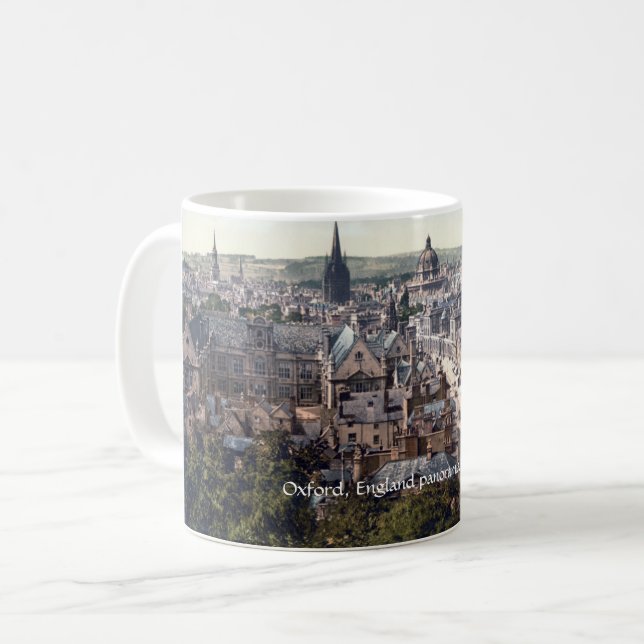 Vintag England Oxford Stadpanorama c1895 Kaffeetasse (Vorderseite Links)