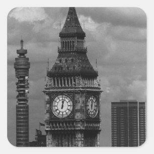 Vintag-England-Postturm Big ben Quadratischer Aufkleber