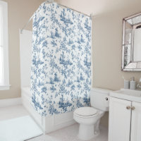 Vintag Englisch Floral Toile de Jouy-Blue