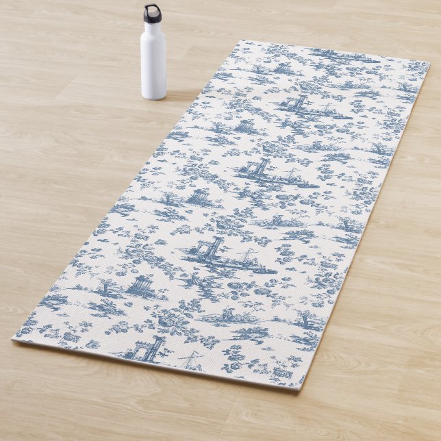 Vintag Englisch Floral Toile de Jouy-Blue Yogamatte (Beispiel)