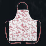 Vintag Englisch Floral Toile de Jouy-Pink Schürze<br><div class="desc">Schönes, nahtloses Toile de jouy Muster, angepasst an ein englisches Kupferstich von John Munns ca 1770er Jahren mit klassischen Ruinen, Seehafen, Hirten und Blumengarten. Rosa auf weißem Hintergrund.</div>