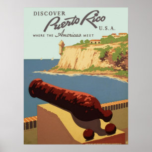 Vintag Entdecken Puerto Rico WPA Reisen Poster
