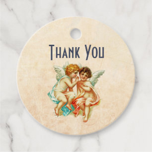 Vintag Ephemera Angel Cherubs Danke Geschenkanhänger