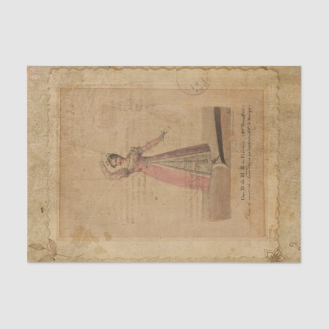 Vintag Ephemera Dancer Seidenpapier (Vorderseite)