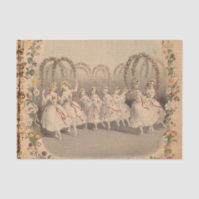 Vintag Ephemera Dancers Seidenpapier (Vorderseite)