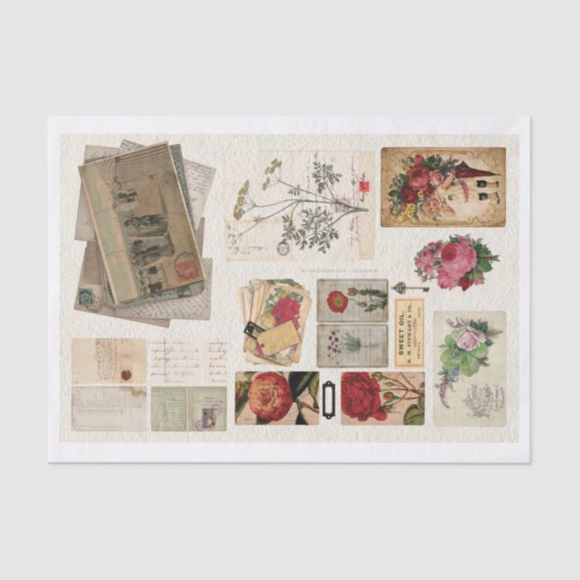 Vintag Ephemera Nr. 1 Seidenpapier (Vorderseite)