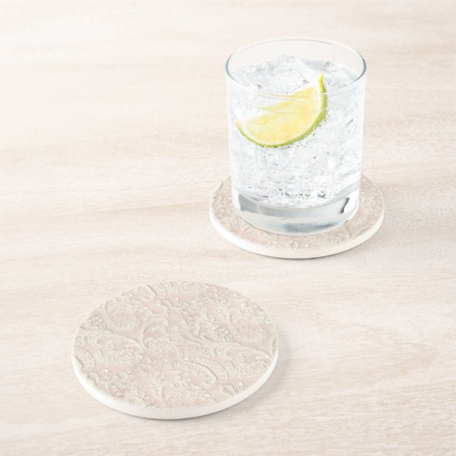 Vintag erblassen Sie - rosa Spitze Untersetzer (Seite)