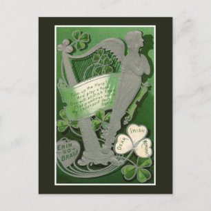 Vintag Erin Go Bragh St. Patrick's Day Irish Feiertagspostkarte