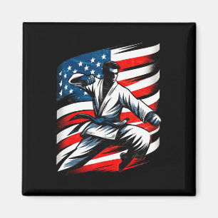 Vintag erschütterte US-Flagge Japanische Kunst Kar Magnet