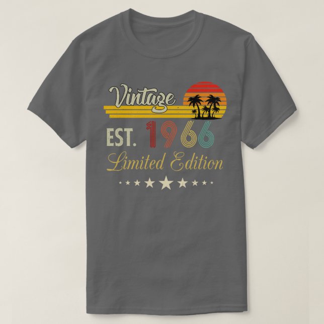 Vintag Est 1966 Limited Edition Geburtstag T-Shirt (Design vorne)
