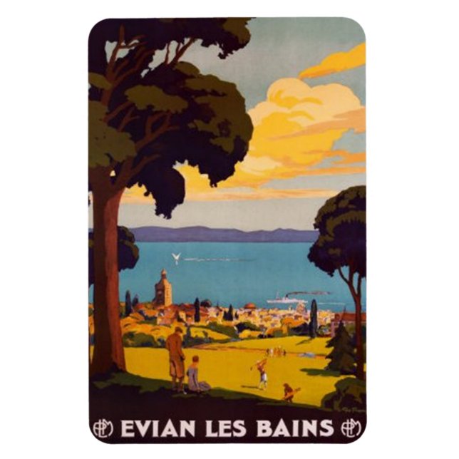 Vintag Évian-les-Bains, Rhône-Alpes, Frankreich - Magnet (Vertikal)