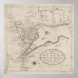 Vintag Exeter NH Map (1802) Poster