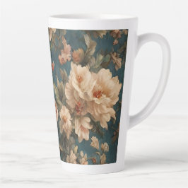 Vintag Exquisite Blume Weiß und Grün Korallenrot Milchtasse