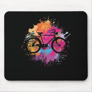 Vintag Fahrrad mit Farbklecksen Mousepad