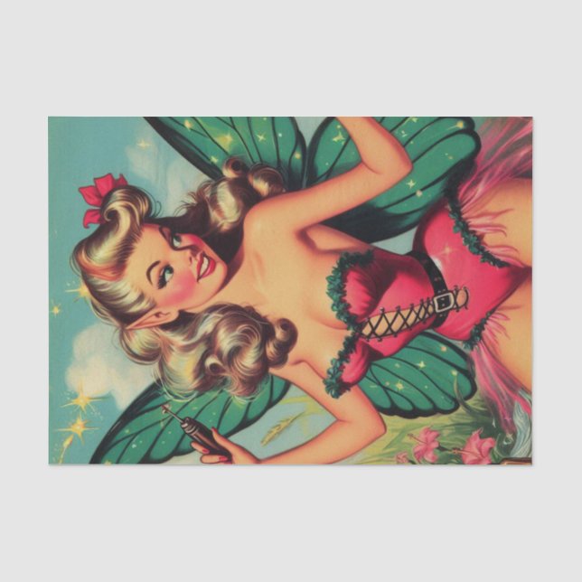 Vintag Fairy Girl Seidenpapier (Vorderseite)