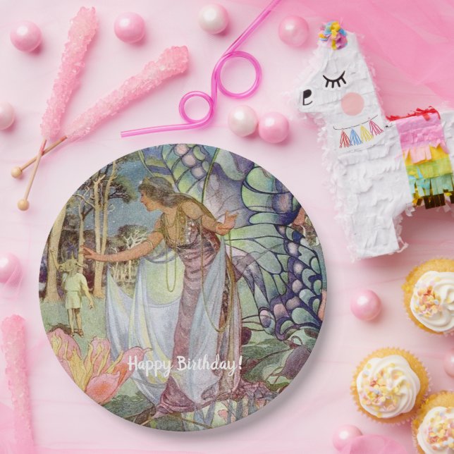 Vintag Fairy Pappteller (Party)