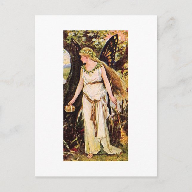 Vintag Fairy Postkarte (Vorderseite)