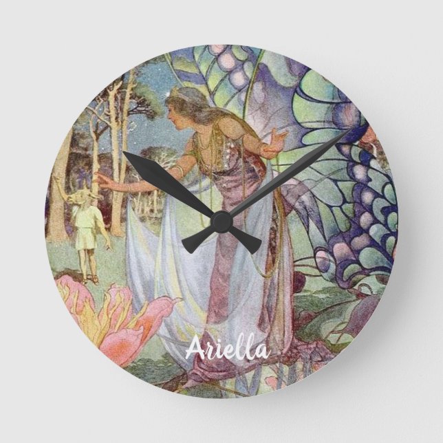 Vintag Fairy Runde Wanduhr (Vorderseite)