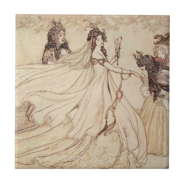 Vintag Fairy Tales, Aschenputtel von Arthur Rackha Fliese (Vorderseite)