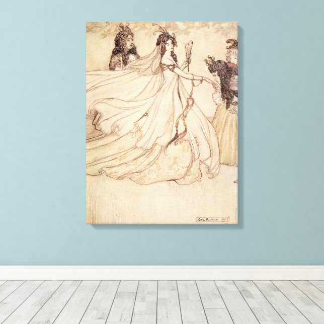 Vintag Fairy Tales, Aschenputtel von Arthur Rackha Leinwanddruck (Insitu (Holzboden))