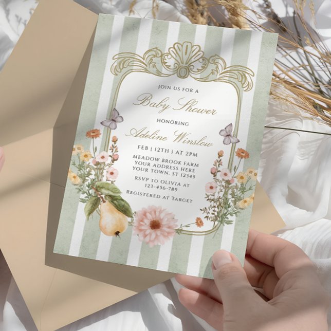 Vintag Fall Floral Baby Dusche Einladung (Von Creator hochgeladen)