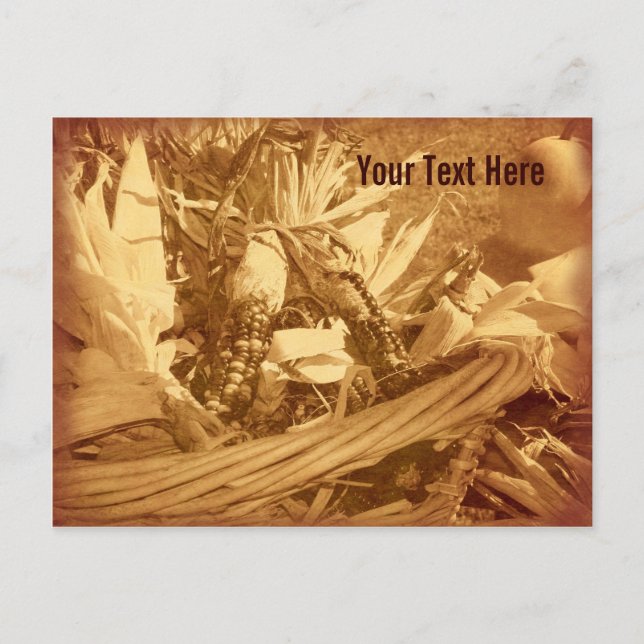 Vintag Fall Indischer Mais individuell anpassbare  Postkarte (Vorderseite)