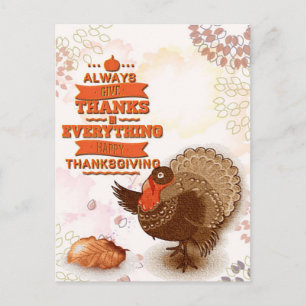 Vintag Fall Türkei Pumpkin Erntedank Grüße Postkarte