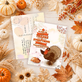 Vintag Fall Türkei Pumpkin Erntedank Grüße Postkarte