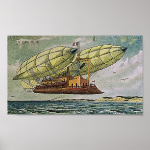 Vintag - fantastische Fliegen-Maschine von Poster
