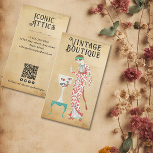 Vintag Fashion Boutique Dressmaker Stylist Visitenkarte