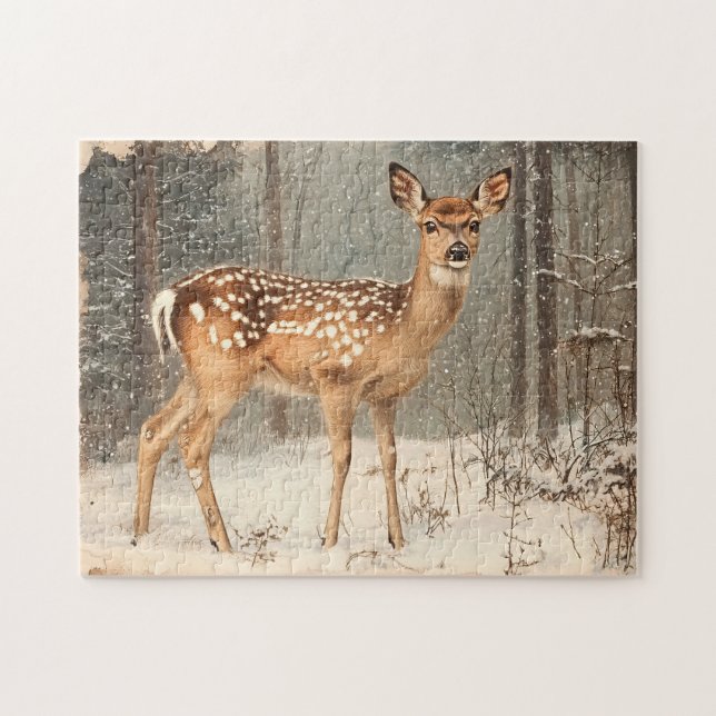 Vintag Fawn Landschaftlich Rustikal (Horizontal)
