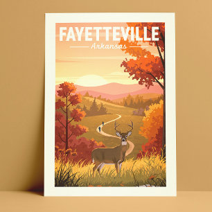 Vintag Fayetteville Arkansas Postkarte