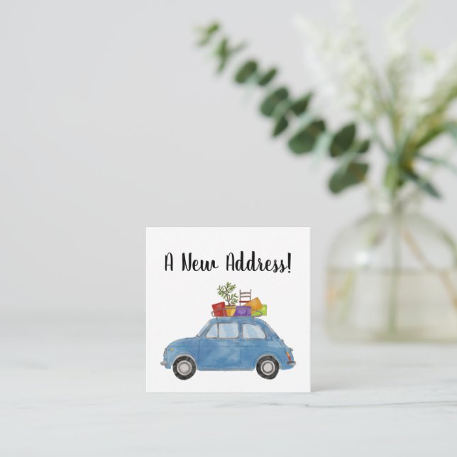 Vintag Fiat 500 Neue Adresskarte Begleitkarte (Stehend Vorderseite)
