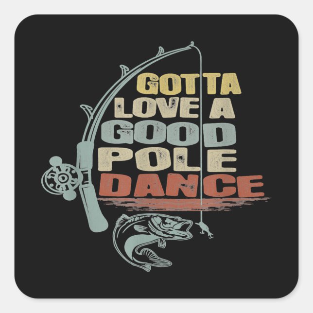 Vintag Fischen Cool Opa Quadratischer Aufkleber (Vorderseite)