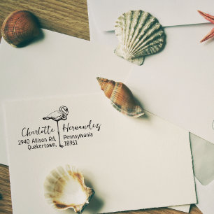 Vintag Flamingo Rücksendeadresse Gummistempel