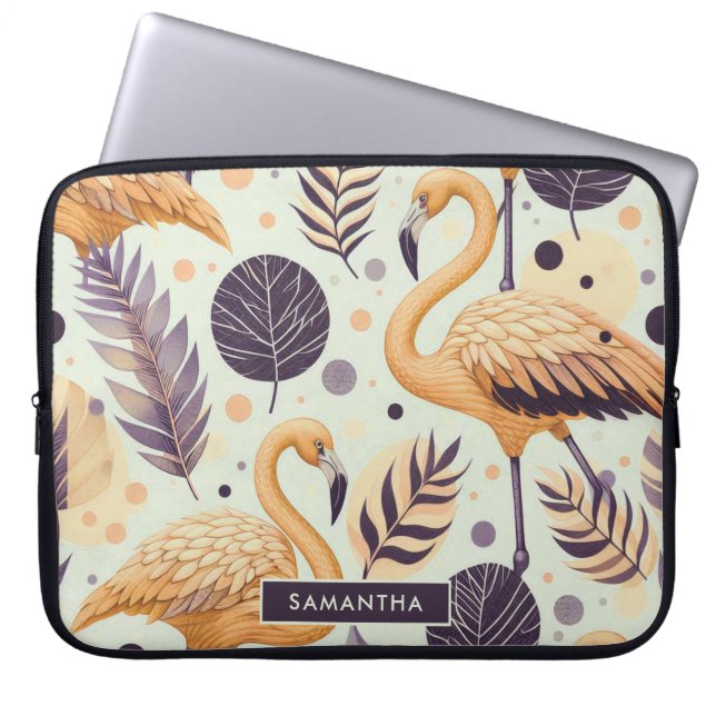 Vintag Flamingo Seamless Laptopschutzhülle (Vorderseite)