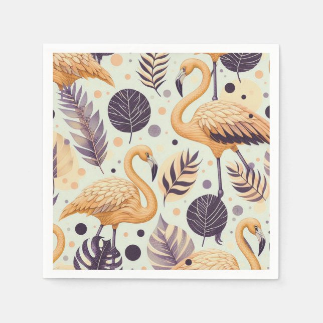 Vintag Flamingo Seamless Serviette (Vorderseite)