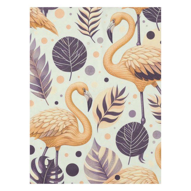 Vintag Flamingo Seamless Tischdecke (Vorderseite)
