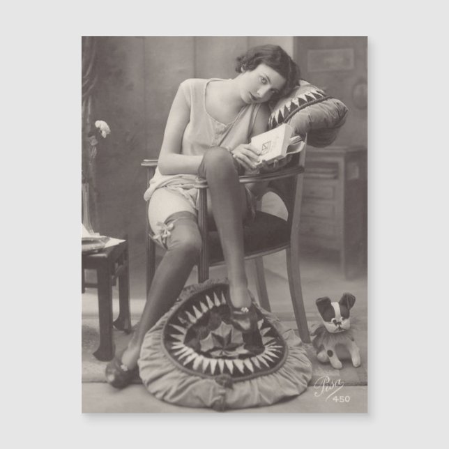 Vintag Flapper Girl 1920er-Magnetkarte Magnetkarte (Vorderseite)