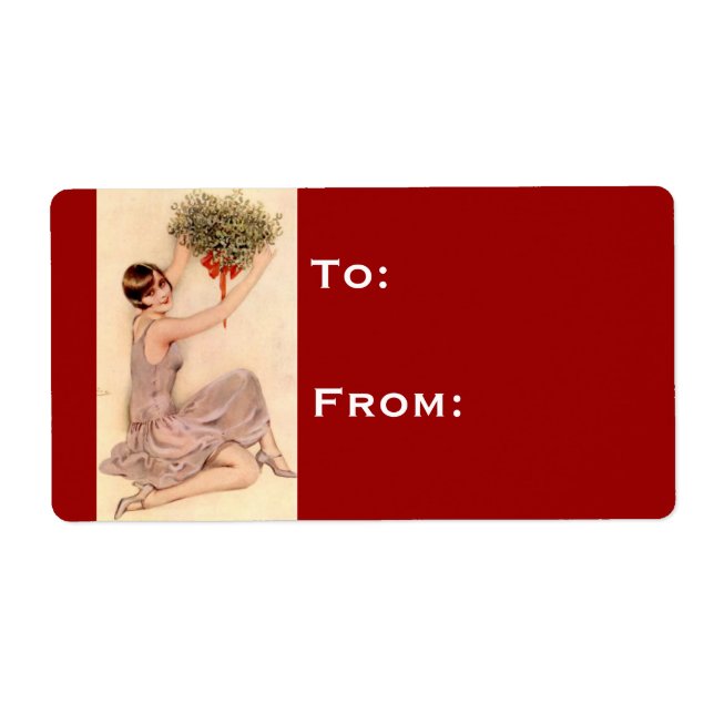 Vintag Flapper Holiday-Geschenk-Tag (Vorne)
