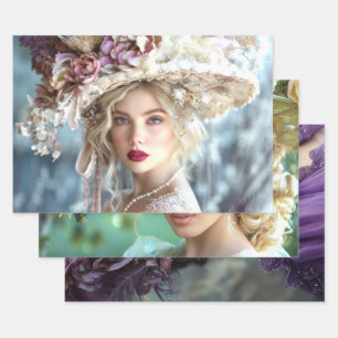 Vintag Flapper Ladys of the South Decoupage Geschenkpapier Set