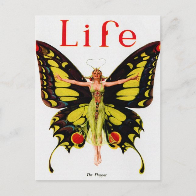 Vintag Flapper Life Magazine Postkarte (Vorderseite)