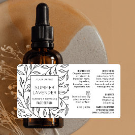 Vintag Floral 1 OZ HautpflegeDropper Flaschenetike Adressaufkleber