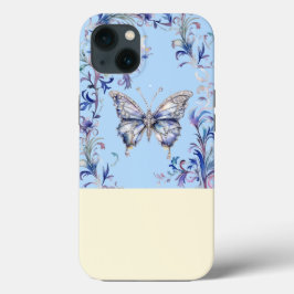 Vintag Floral Butterfly Blue iPhone 13 Fall Case-Mate iPhone Hülle