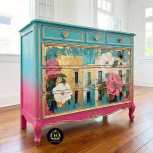 Vintag Floral Havana Cuba Decoupage Seidenpapier